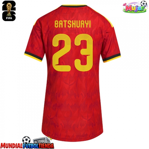 Camiseta Bélgica Michy Batshuayi #23 Primera Equipación Replica Mundial 2026 para mujer mangas cortas